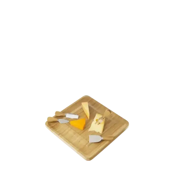 Twine Living Co Four Piece Bamboo Cheese Board and Knife Set - Image 3