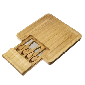 Open Bamboo Cheese Board Set